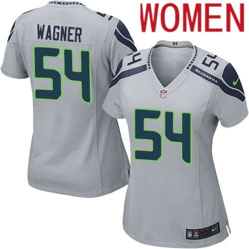 Women Seattle Seahawks #54 Bobby Wagner Nike Gray Game NFL Jersey->women nfl jersey->Women Jersey